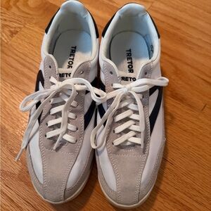 Tretorn Women’s White and Tan with Navy stripe Sneakers